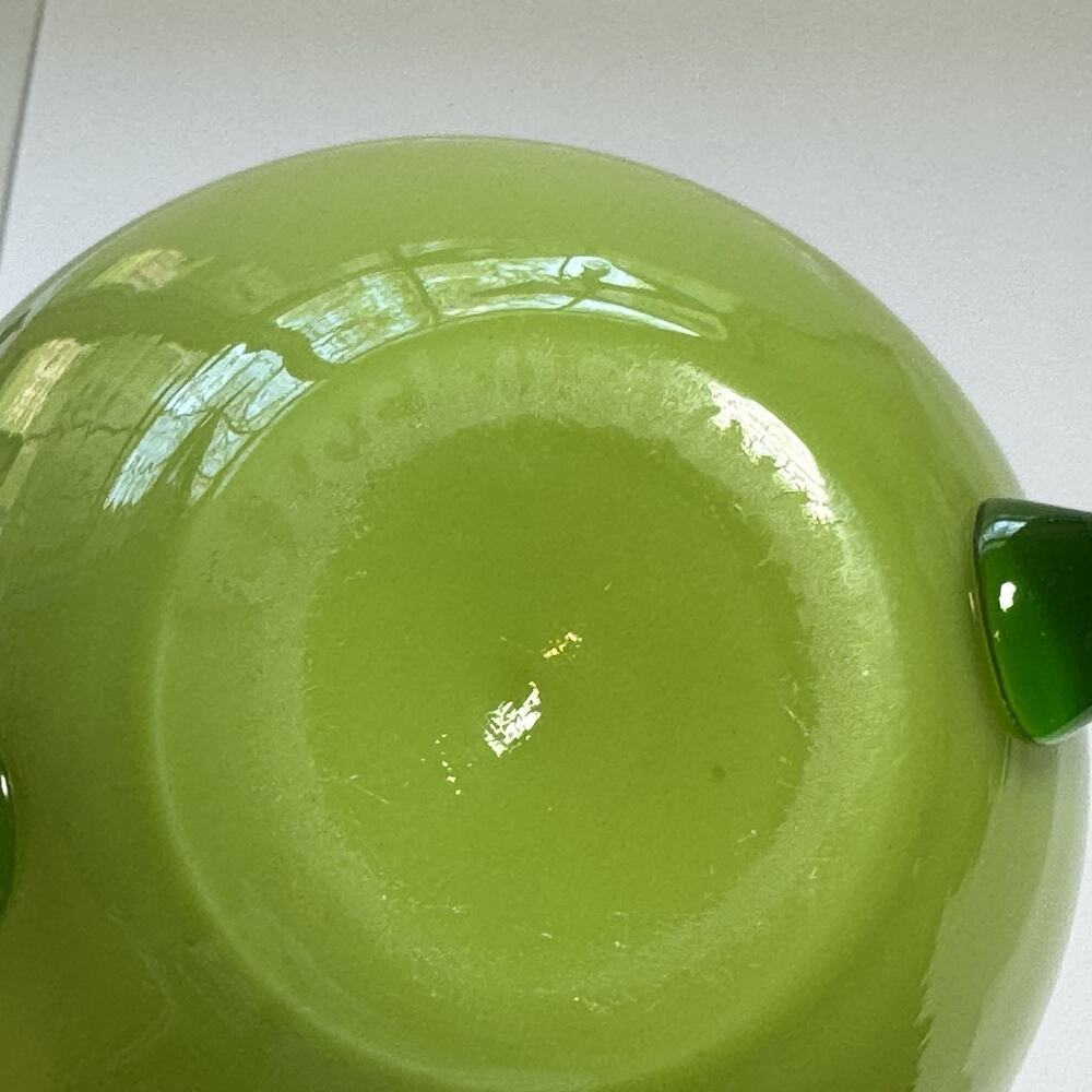 Vintage Kralik Vase Czechoslovakian Art Glass Applied Green Handles Art Nouveau - Picture 8 of 8